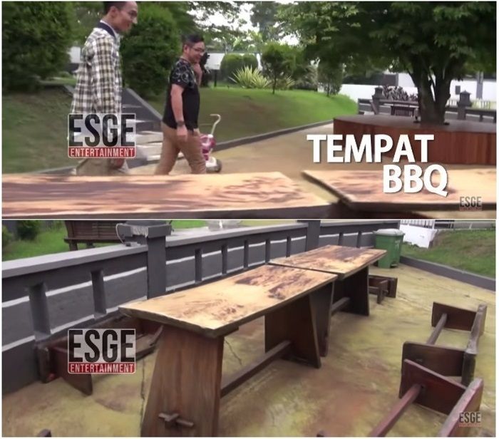 Tempat bersantai di belakang rumah.