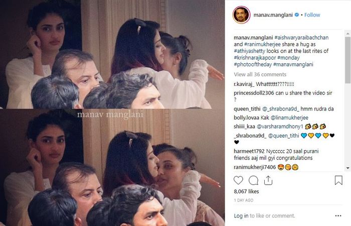 Rani Mukerji dan Aishwarya Rai Akur di Pemakaman Krishna Raj Kapoor