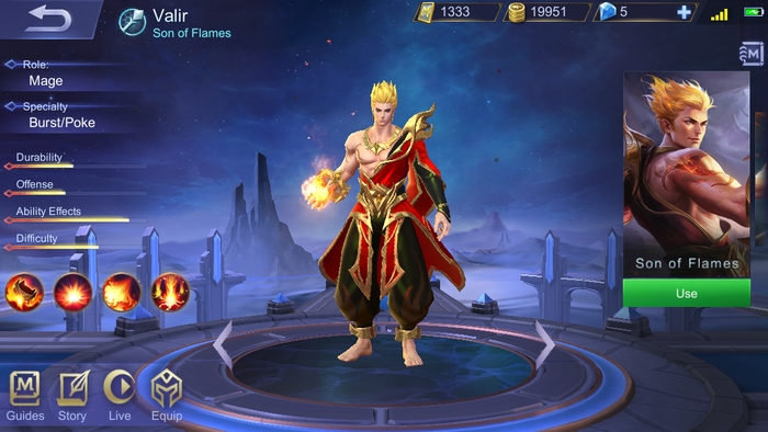 Valir, Hero Mage Mobile Legends