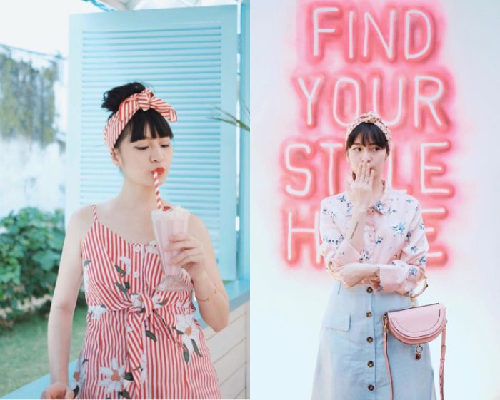 Vanessa Andrea memadukan pemakaian hair scarf dengan gaya rambut