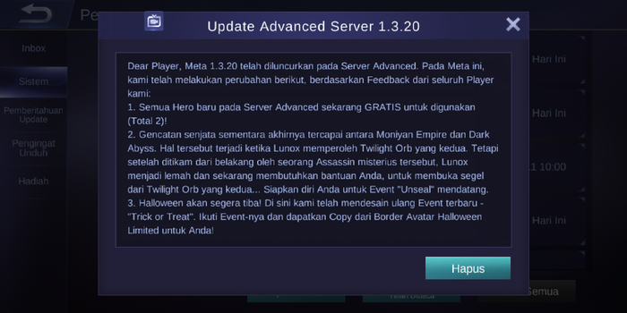 Mobile Legends Update