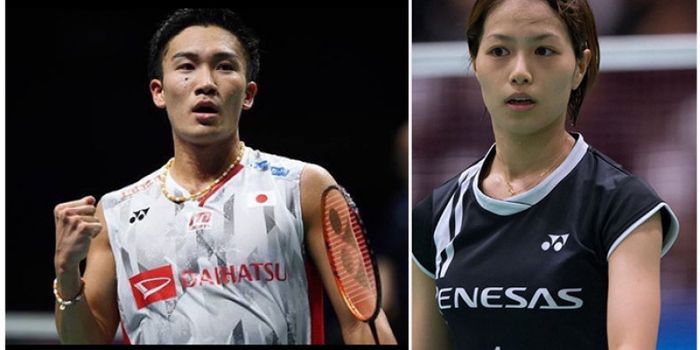 Kento Momota (kiri) dan Yuki Fukushima (kanan)