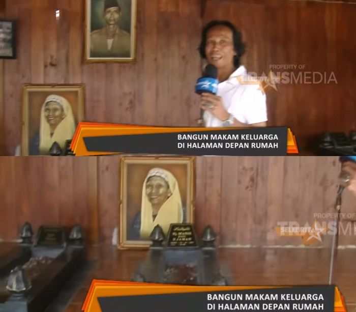 Makam keluarga di depan rumah Mandra