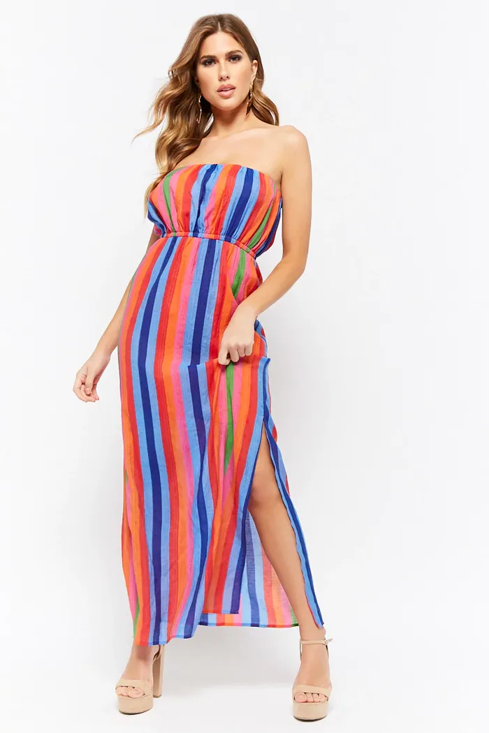 Gaya Santai ala Meghan Markle dengan Forever21 Multicolor Striped Maxi Dress