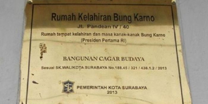 Tulisan rumah kelahiran Bung Karno