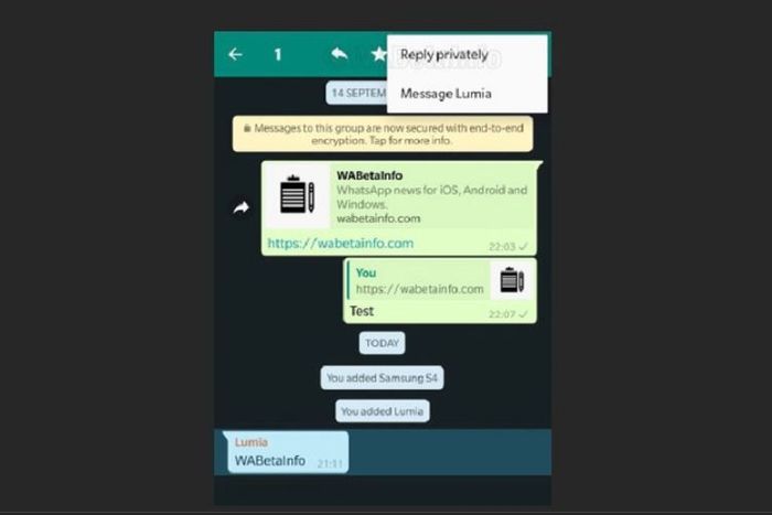 WhatsApp Lagi Siapkan Fitur Balas Percakapan Grup Secara Rahasia Hai