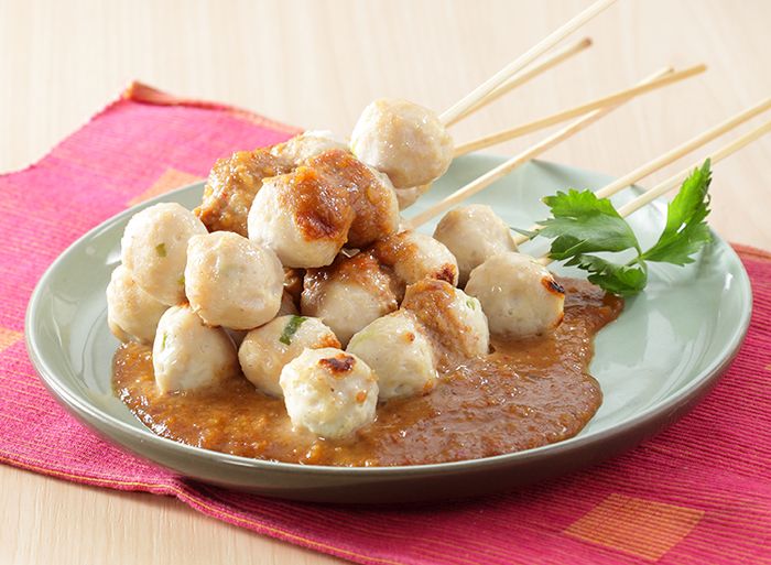 Resep Masak Sate Bola Ayam Saus Pecel
