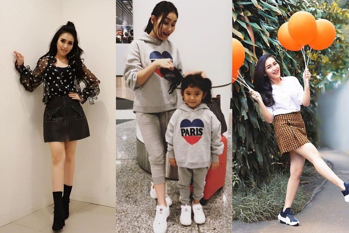 Ayu Ting Ting selalu tampil memikat dengan pilihan gaya trendy dan stylish bak gadis belia.