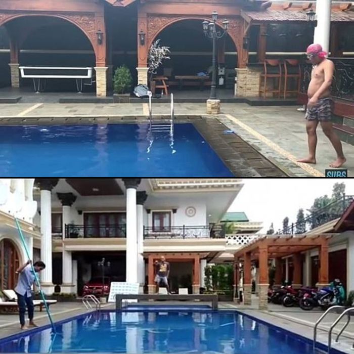 Mewahnya rumah Sule, berjajar mobil dan motor mewah