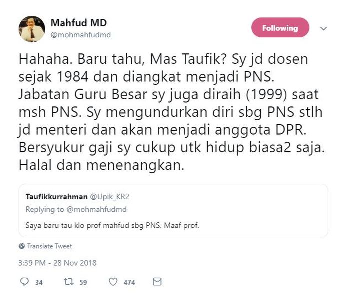 Hut Korpri Ke 47 Mahfud Md Beberkan Kisah Saat Masih Jadi Pns Gaji Pas Pasan Dijuluki Oemar Bakery Semua Halaman Grid Hot