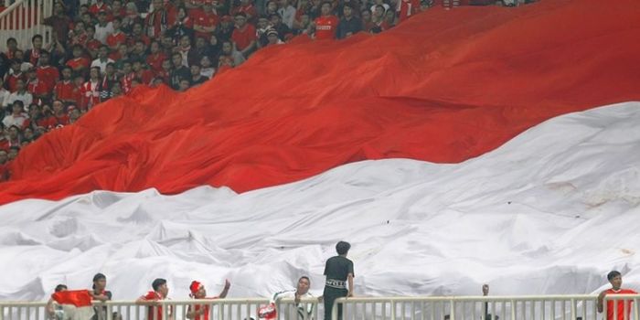 salah satu aksi suporter Timnas Indonesia