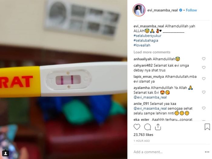 Evi Masamba umumkan hamil anak pertama 