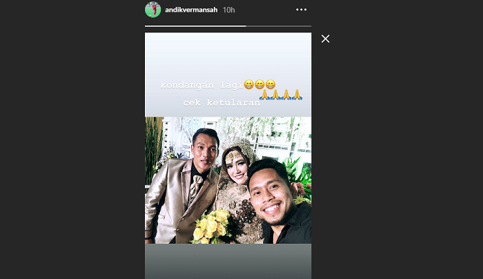 Instastory Andik Vermansah.