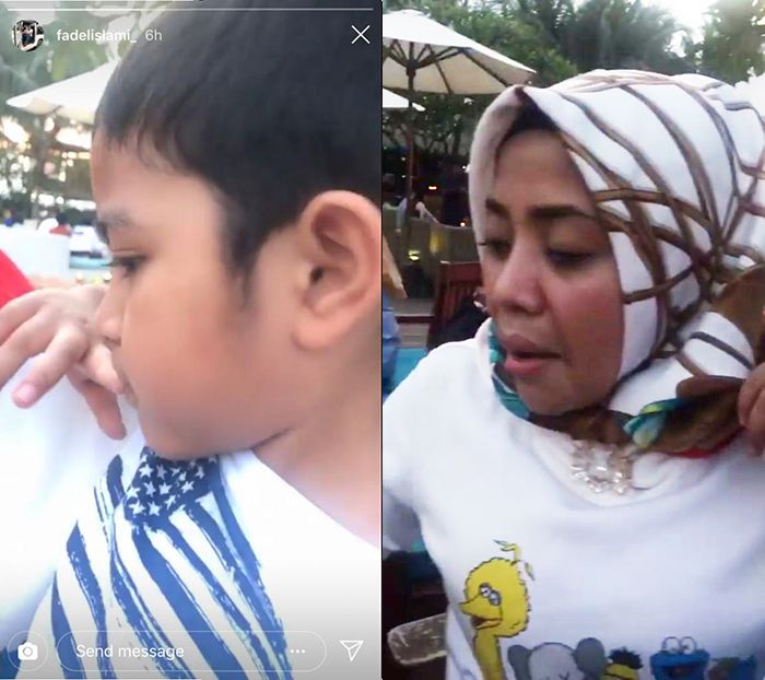 Fadel Islami makan bersama anak Muzdalifah