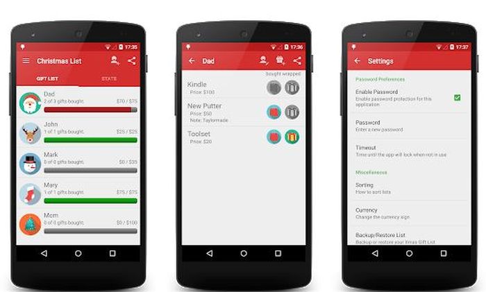 Aplikasi Christmas Gift List