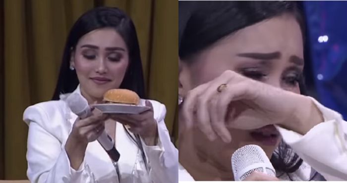 Ayu Ting Ting menangis haru saat lihat burger