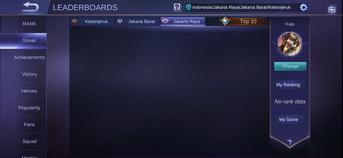 Top Local in every street mobile legends