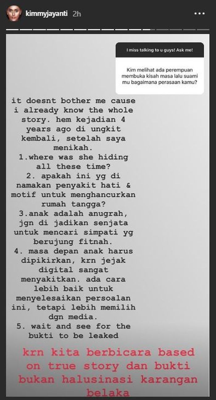 Unggahan Kimmy Jayanti tentang Garneta