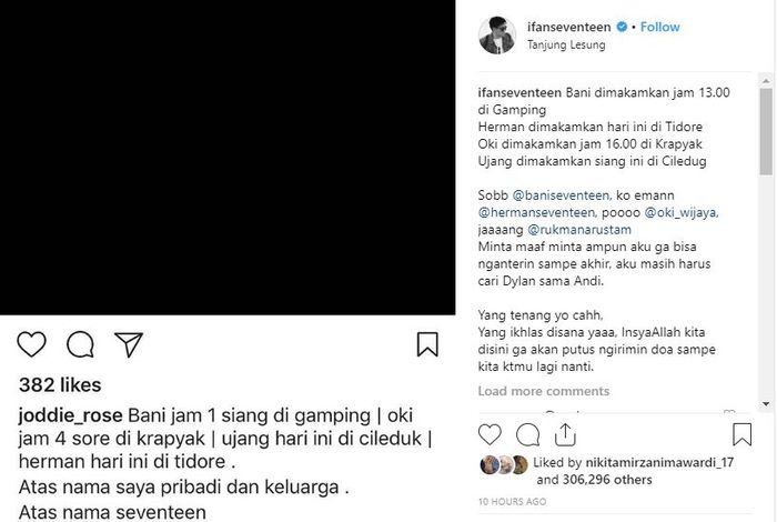 Unggahan Sendu Ifan Seventeen Pasca Ditinggal Orang Terdekatnya Satu per Satu Akibat Tsunami Banten.