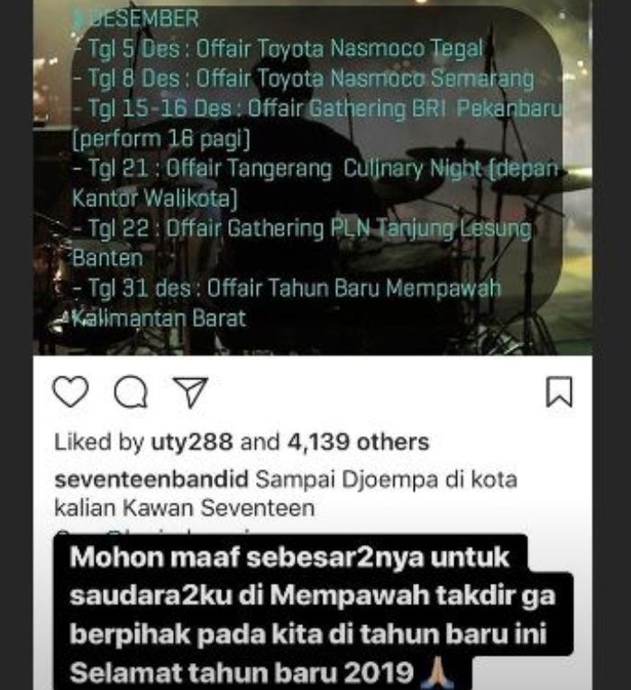 Menyayat Hati, Ucapan Selamat Tahun Baru Hingga Permintaan Maaf <a href='https://pontianak.tribunnews.com/tag/ifan-seventeen' title='Ifan Seventeen'>Ifan Seventeen</a> di Awal 2019, Semakin Rindukan <a href='https://pontianak.tribunnews.com/tag/dylan-sahara' title='Dylan Sahara'>Dylan Sahara</a> dan Ketiga Kawannya