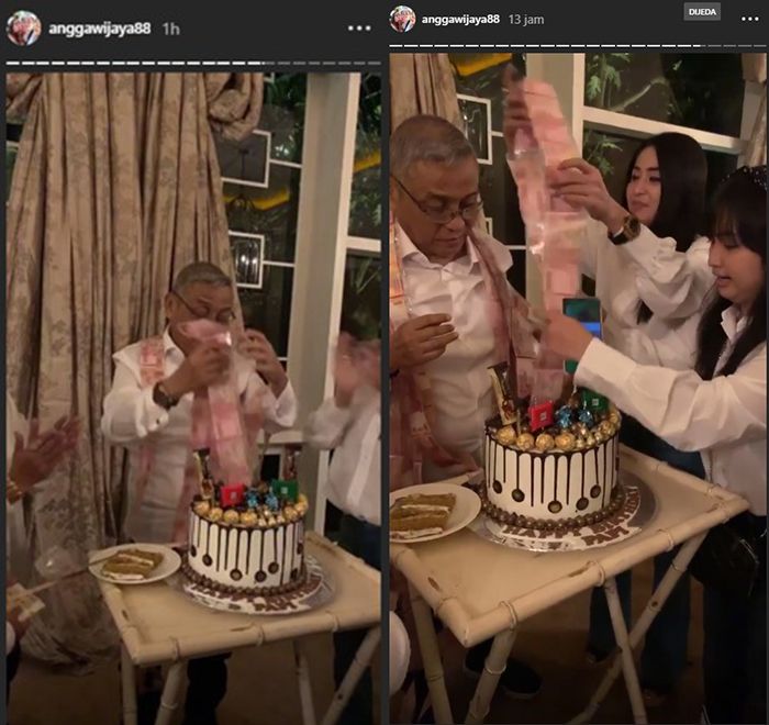 Ayah Depe kelelahan menarik uang dari kue ulang tahun