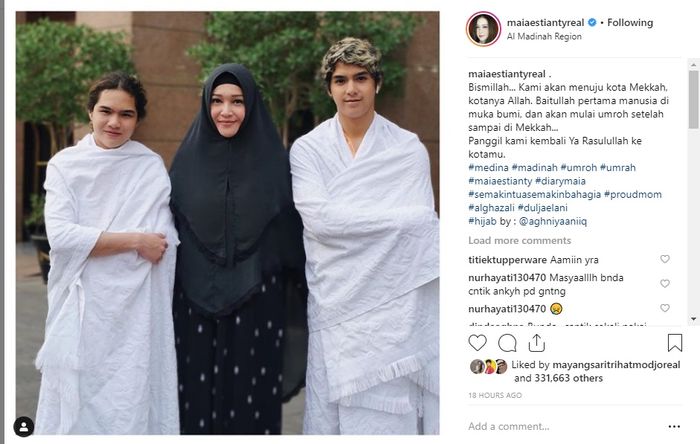 Unggahan Maia Estianty ketika akan Umroh. Tanpa Maia Estianty, Irwan Mussry Asyik Sarapan Bareng Wanita Ini di Singapura