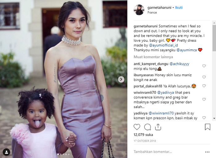 Jarang Terekspos, Ini Putri Menggemaskan Garneta Haruni! Mirip Greg Nwokolo?