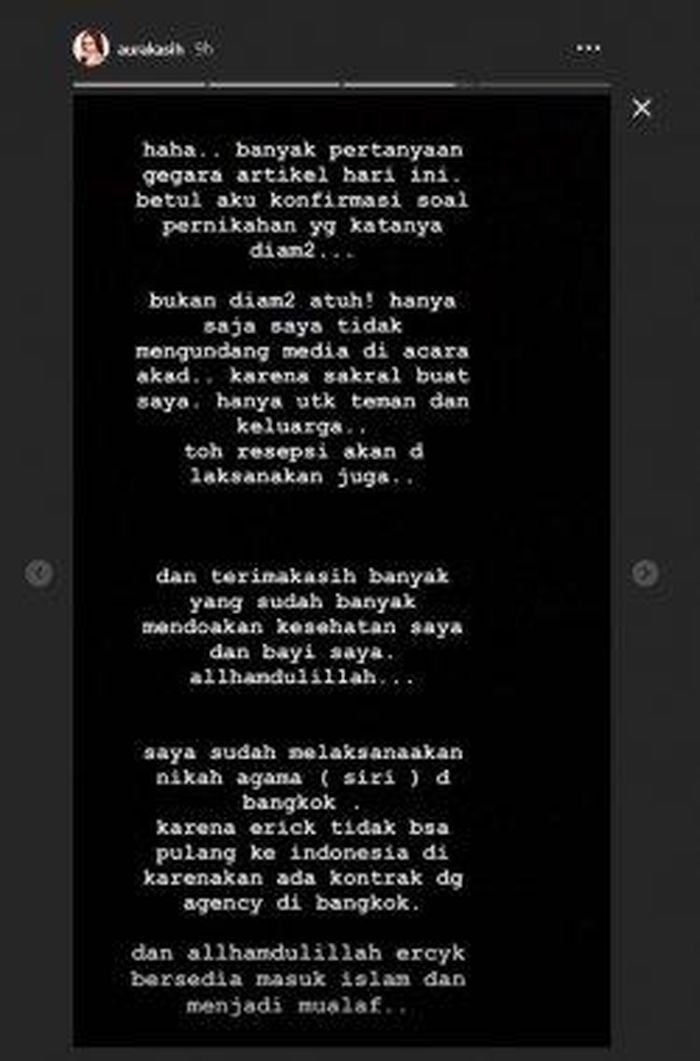 Instastory Aura Kasih