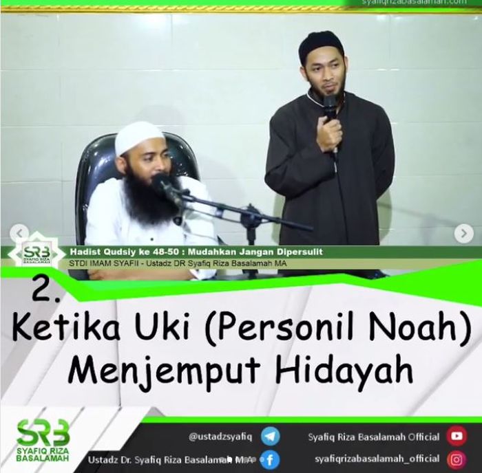 Uki saat datang ke kajian ustaz Syafiq Riza Basalamah