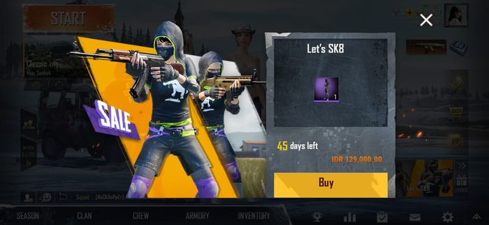 SK8 Promo on PUBG Mobile