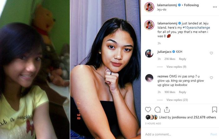 Marion Jola unggah foto perbandinggan dirinya 10 tahun lalu dan sekarang