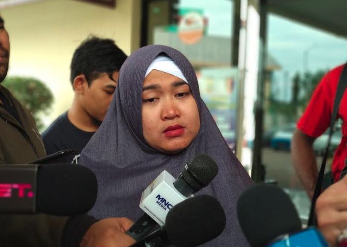 Istri Aris Idol, Rosillia Octo Fany saat ditemui Grid.ID di Polres Pelabuhan Tanjung Priok, Jakarta