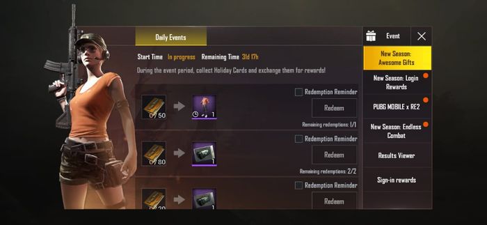 Latest PUBG Mobile Events on patch 0.10.5 