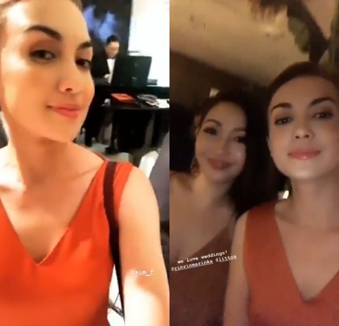 Gaya makeup Rianti Cartwright saat jadi bridesmaid di pernikahan Edric Tjandra dan Venny Chandra