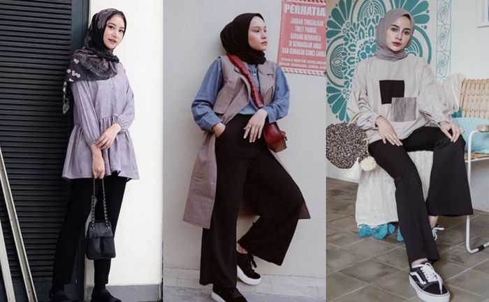 Model celana hitam untuk hijabers