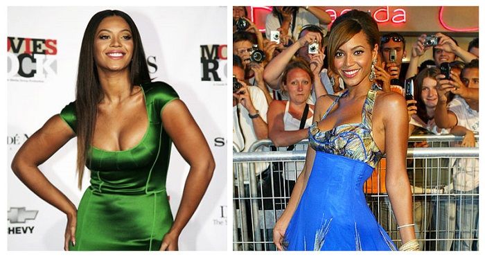 Beyonce sebelum dan sesudah menerapkan diet 5:2.