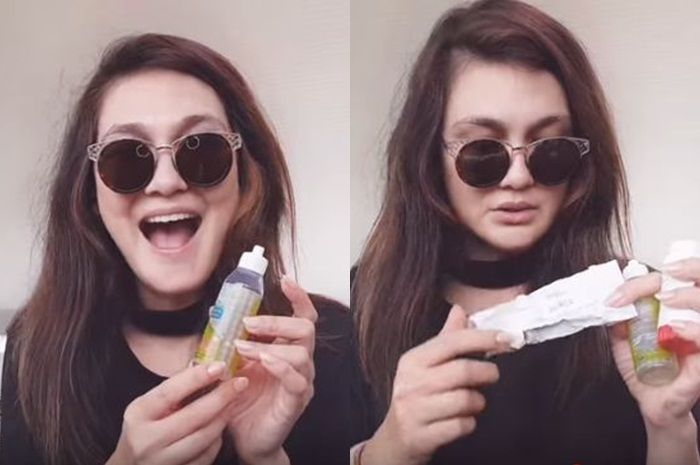 Minyak telon dan hand cream? enggak boleh ketinggalan masuk dalam tas makeup Luna Maya ketika berpergian