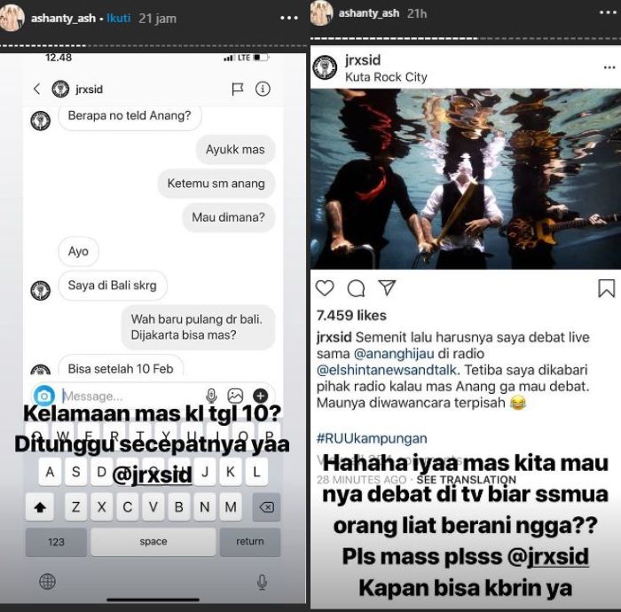 Ashanty ajak Jerinx SID untuk temu debat di TV Nasional.