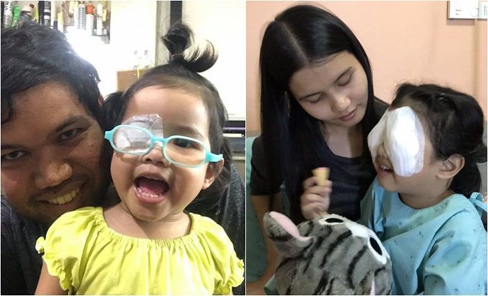 Kondisi si anak setelah menjalani operasi mata