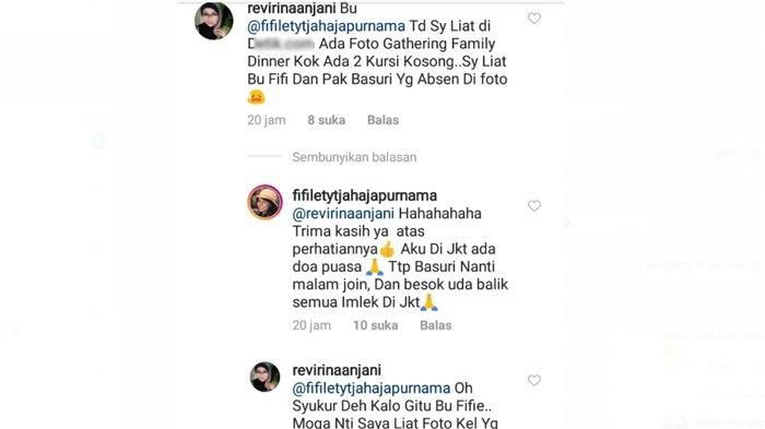 Komentar Fifi Lety perihal bangku kosong saat momen makan siang keluarga Basuki Tjahaja Purnama .