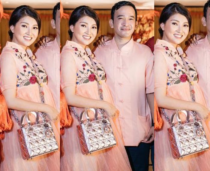 Sarwendah terlihat mengenakan tas mewah koleksi Christian Dior 2018 Limited Edition My Lady Dior saat rayakan Tahun Baru Imlek 2019