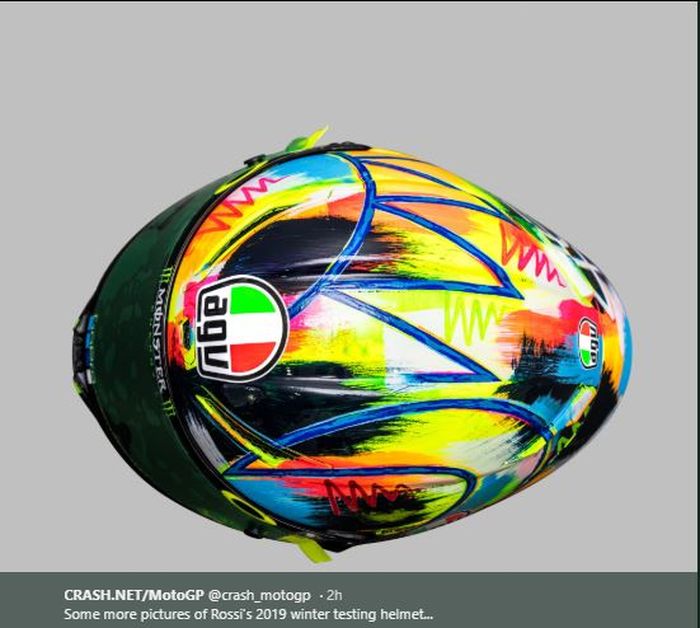 Helm Baru Valentino Rossi di Tes Pramusim MotoGP 2019.