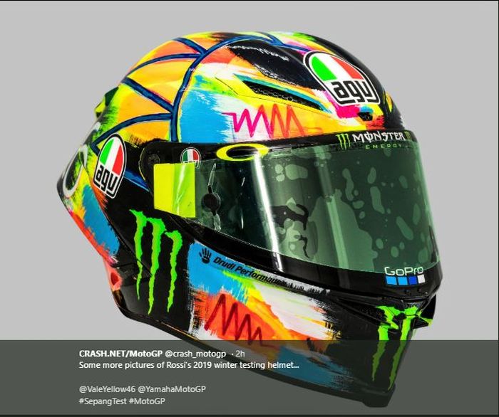 Helm Baru Valentino Rossi di Tes Pramusim MotoGP 2019