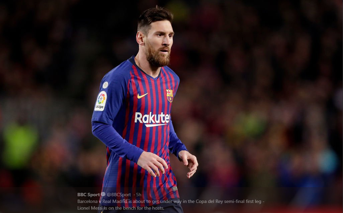 Lionel Messi tak mencetak gol dalam partai Copa del Rey Barcelona vs Real Madrid di Camp Nou, 6 Februari 2018.