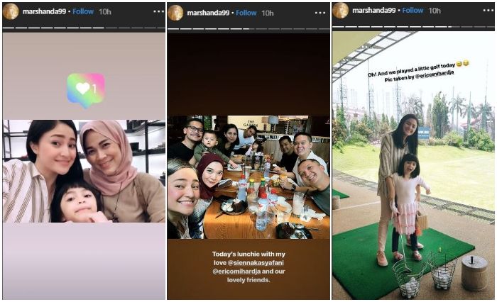 Marshanda habiskan akhir pekan bersama sang ibu, anak dan kekasihnya.
