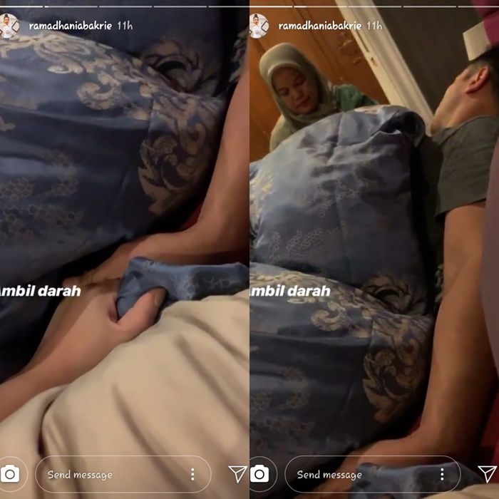 Ardi Bakrie disuntik dan genggam tangan Nia Ramadhani