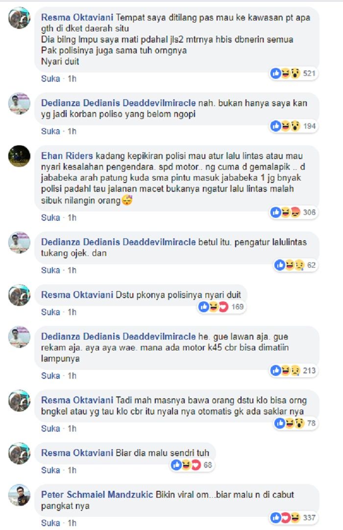 Korban oknum polisi di Cikarang ikut berkomentar.