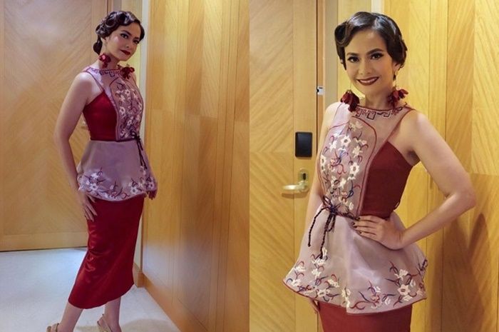 Ersa Mayori tampil muda dan cantik dalam balutan dress merah