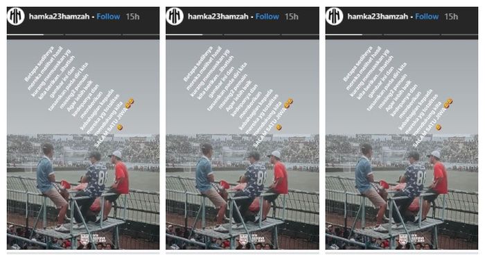 Instastory Instagram Hamka Hamzah, Sabtu (23/2/2019).