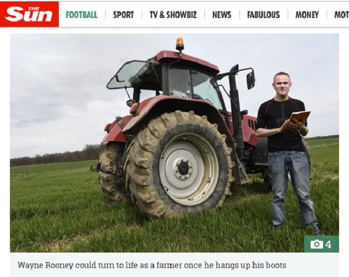 Mantan pemain Manchester United, Wayne Rooney dikabarkan akan menjadi petani setelah pensiun dari pemain sepak bola.